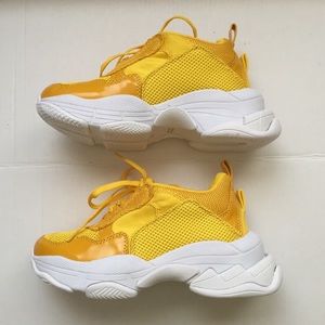 Jeffrey Campbell Lo-Fi Yellow Dads Sneakers Sz 8.5